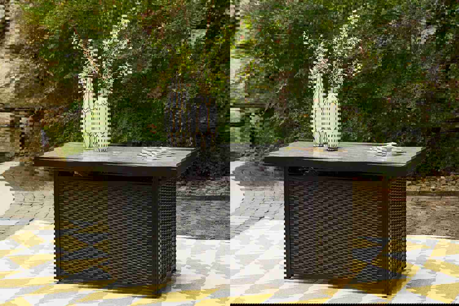 Beachcroft Rectangular Fire Pit Table for Outdoor Living