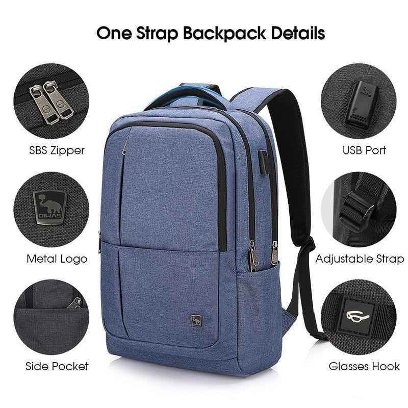 Large Capacity Cool Backpack S01 with USB Charging for Men & Women