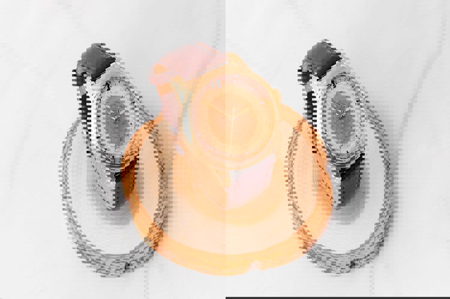 Mens Watch Made of Tree Rings - Unique 50th Birthday or Anniversary Gift