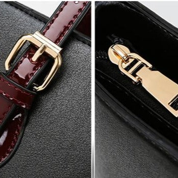 Stylish Large Capacity Crocodile Patchwork PU Leather Purse and Bag Set