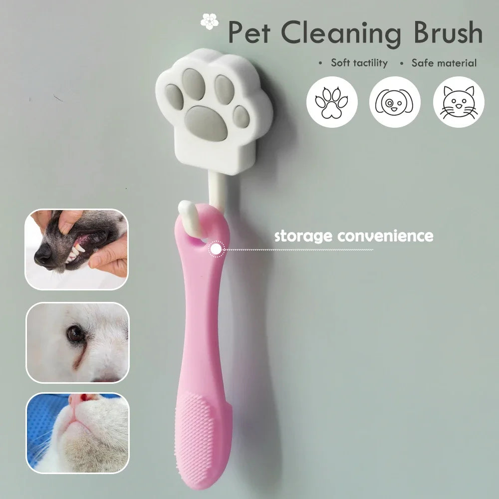 Soft Silicone Pet Finger Brush for Dogs and Cats - Tear Stains & Eye Care Cleaning Tool