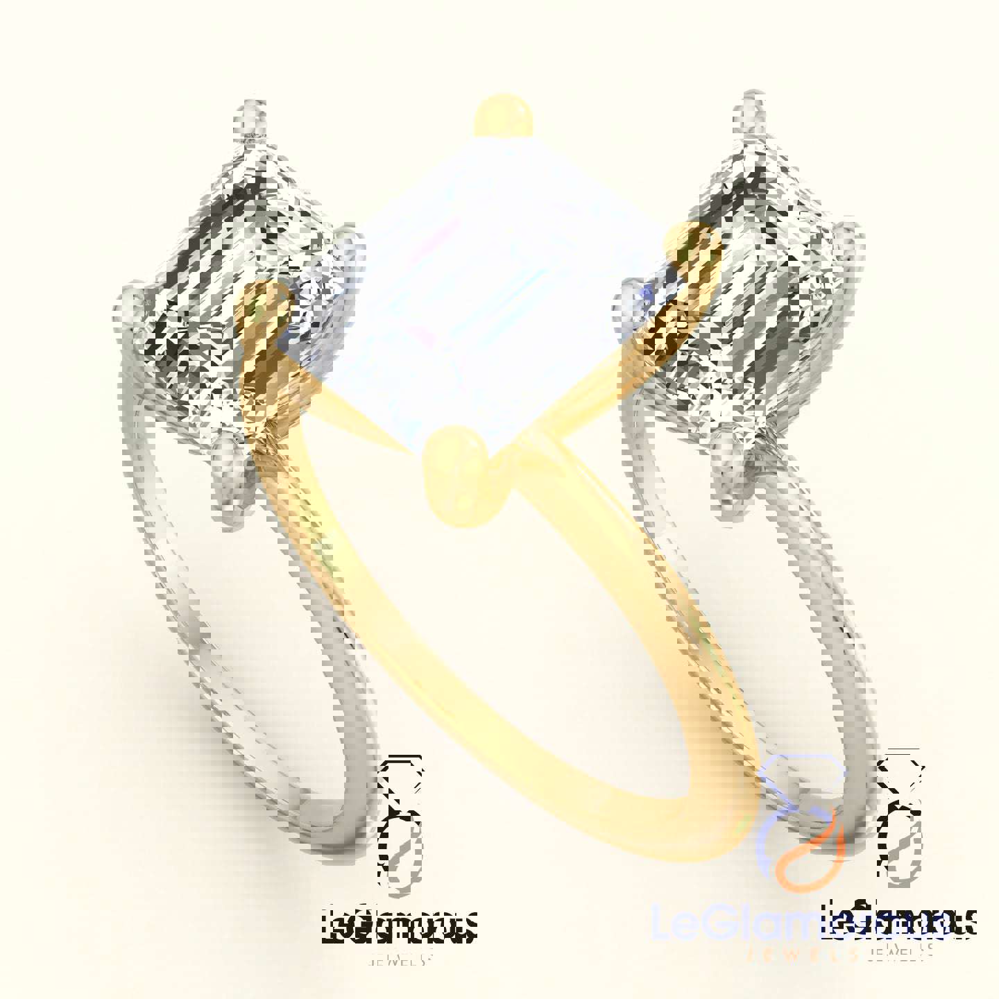 Emerald Solitaire Lab Grown Diamond Engagement Ring For Wedding Gift