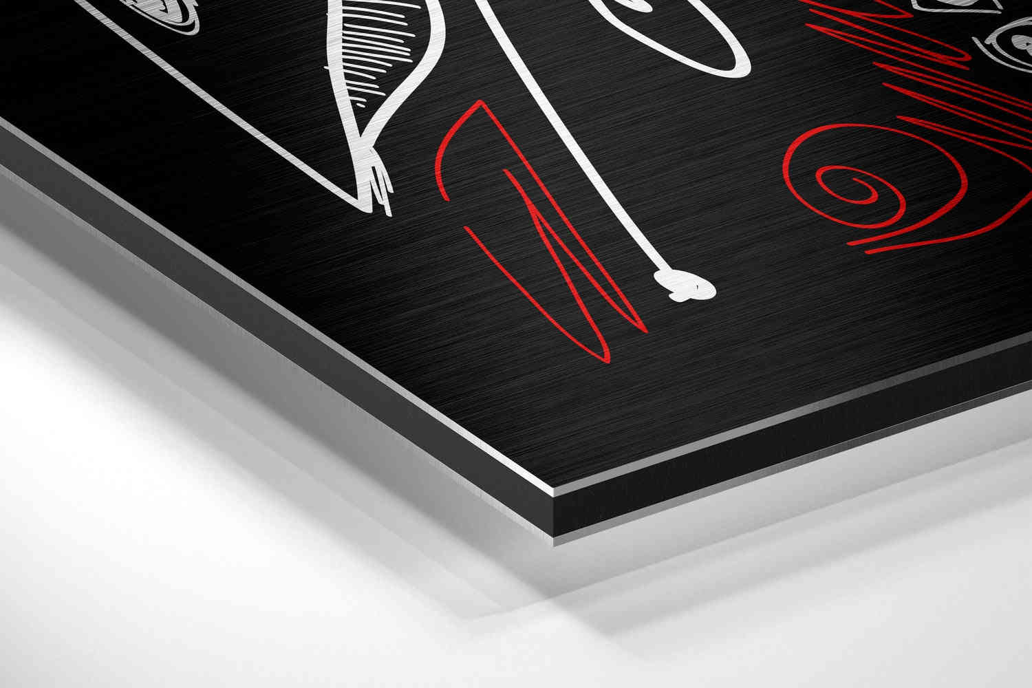 Abstract Faces Brushed Aluminium Dibond Wall Art