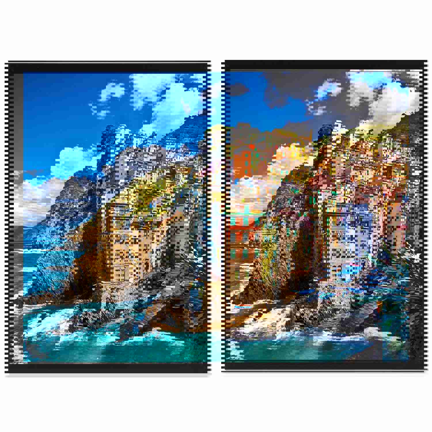 Riomaggiore Fisherman Village Landscape Canvas Print - Home Decor Wall Art