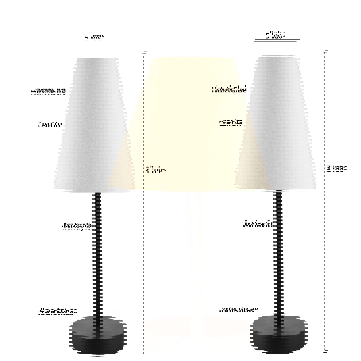 BTR CRAFTS Raven Black Metal Table Lamp Conical Shade (Pack of 2)