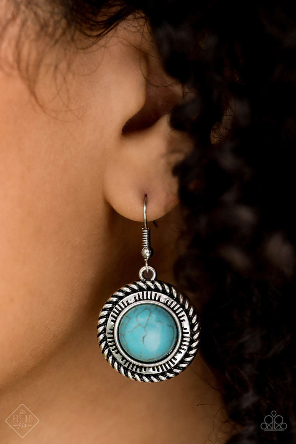 Paparazzi Natural-Born Nomad Blue Turquoise Stone Earrings - Fashion Fix Trend Blend Exclusive