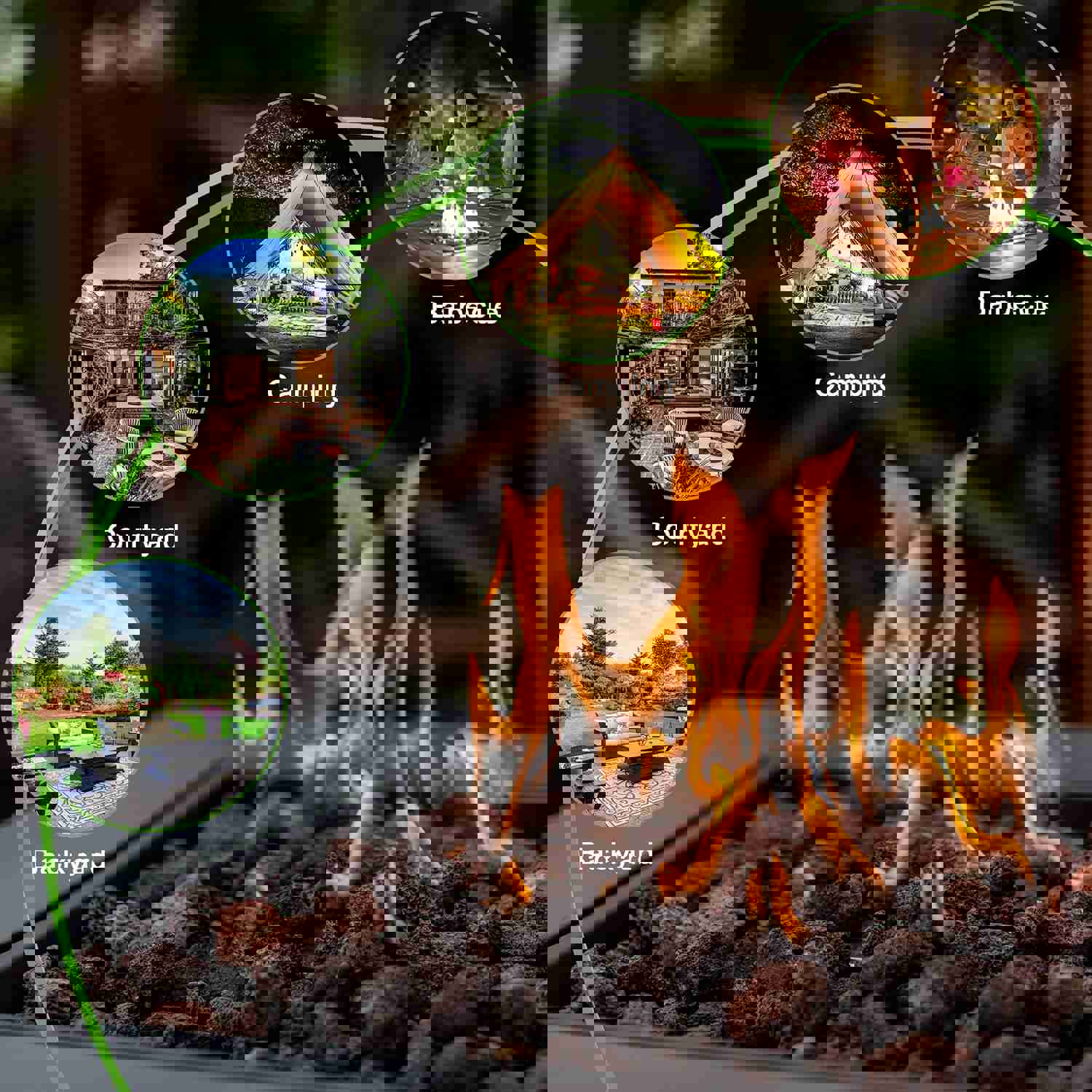 28 Inch Outdoor Propane Fire Pit Table with 50000BTU, Lava Stone & ETL Certification