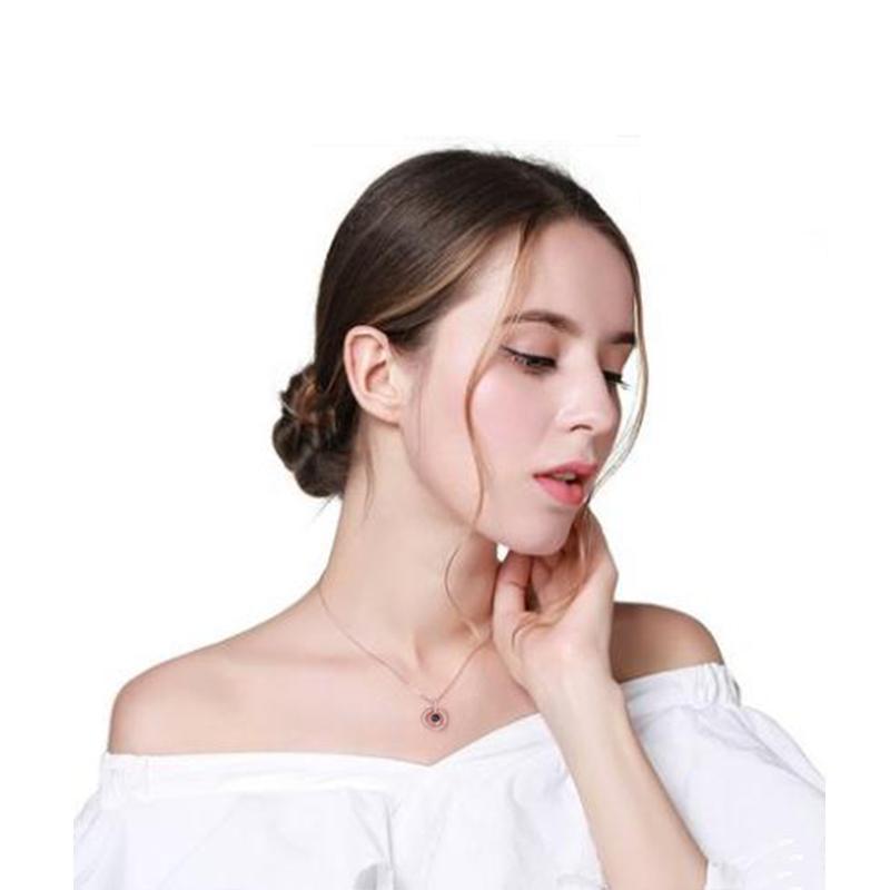 I Love You Necklace - 925 Sterling Silver with Cubic Zirconia