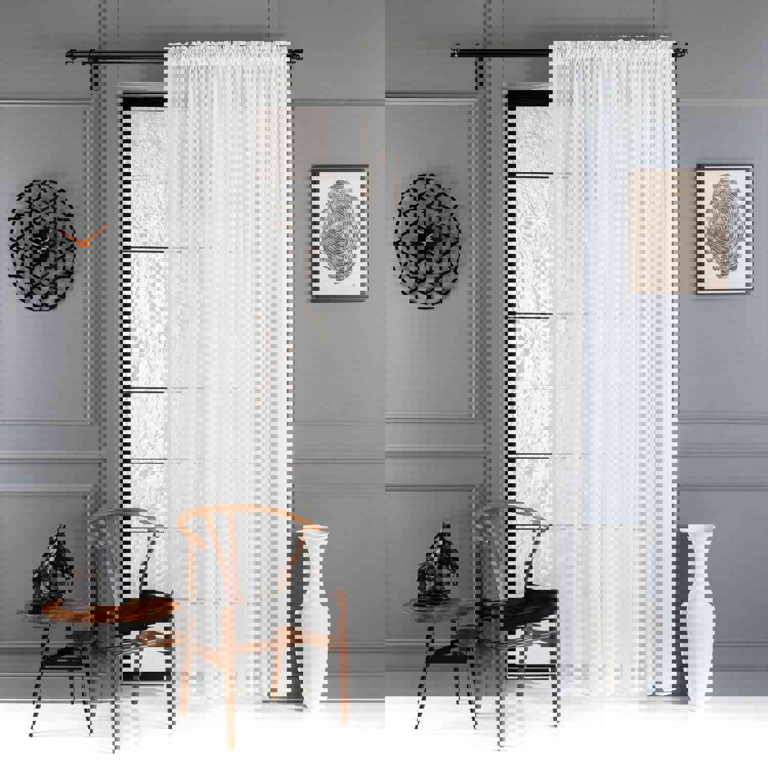 Livingroom Linen Sheer Curtain, 22 Color Options, Custom Made Rod Pocket Panels