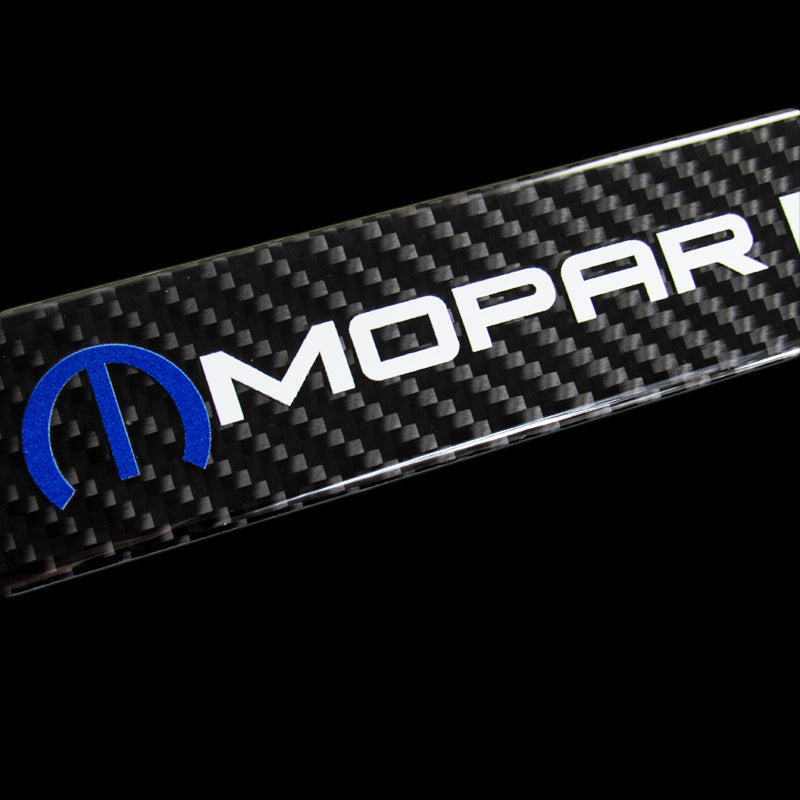 MOPAR Carbon Fiber Car Front Door Welcome Plate Sill Scuff Cover Decal Sticker 2pc Set