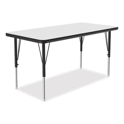 Correll Markerboard Activity Table - 60x24 Inches, White Top with Black Legs