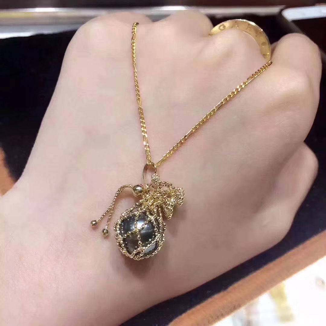 Women's Fashion Sterling Silver Fortune Bag Money Bag Pendant Necklace