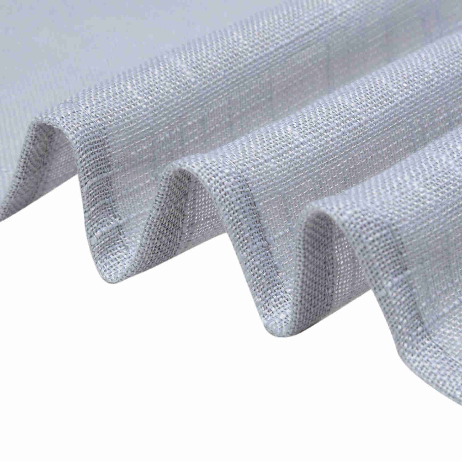 Silver Seamless Rectangular Tablecloth - Linen Look, Wrinkle Resistant, 90x132 Inches