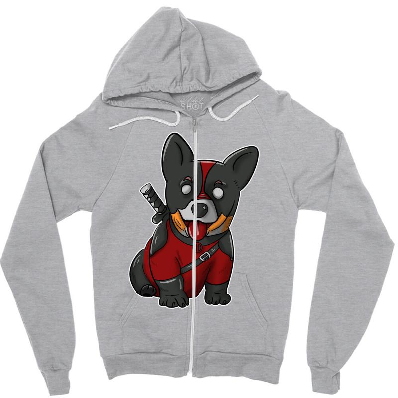corgipool Zipper Hoodie - Unisex Soft Poly-Cotton Blend