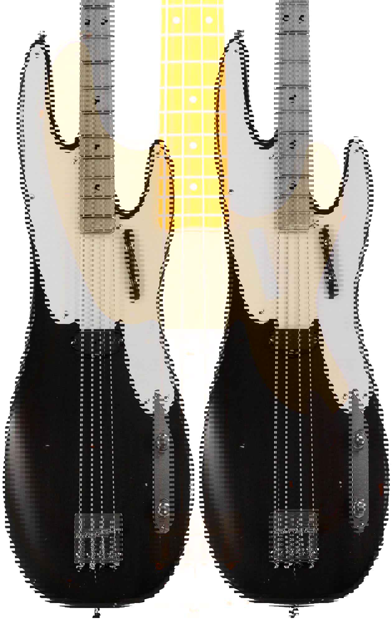 Nash PB-55 Bass Guitar - Alder Body, Black Finish, Light Aging