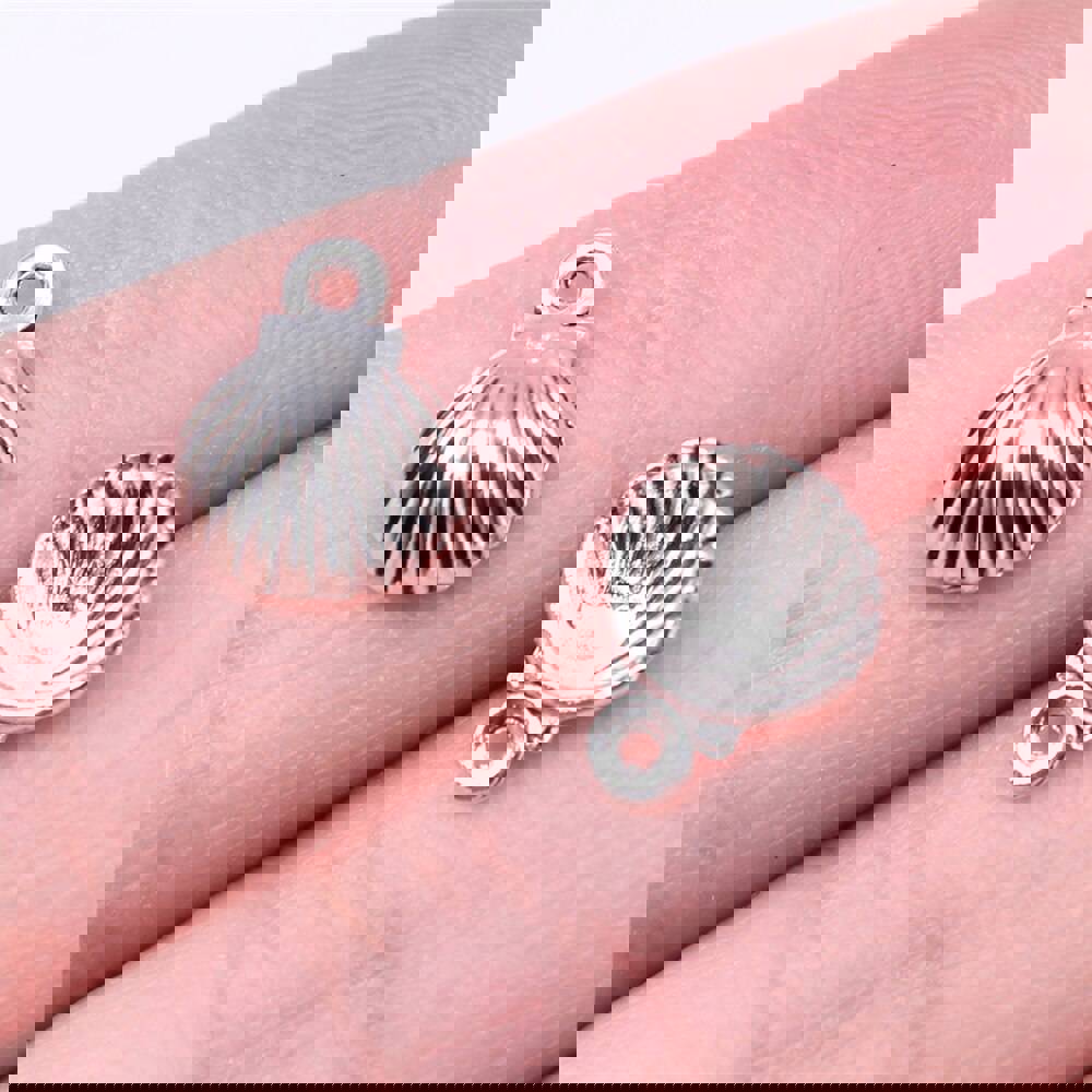 WYSIWYG 40pcs Antique Silver Shell Charms for DIY Jewelry Making