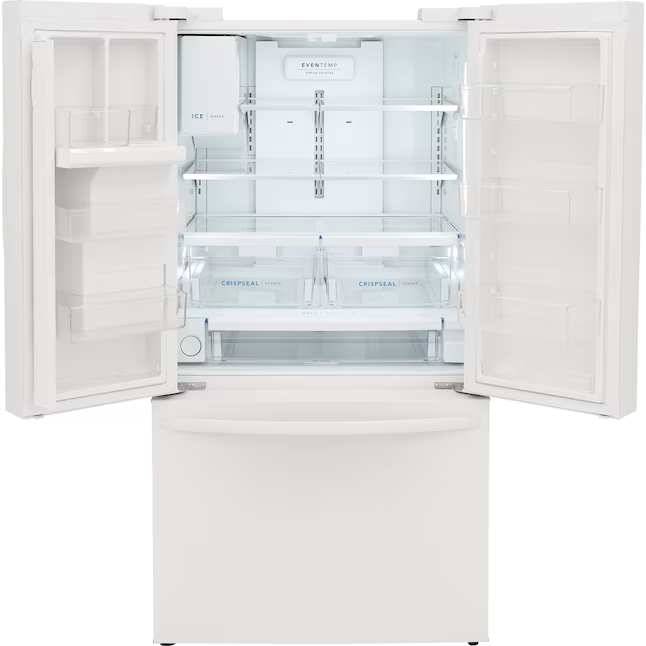Frigidaire 27.8-cu ft French Door Refrigerator with Ice Maker, Water and Ice Dispenser (White) ENERGY STAR