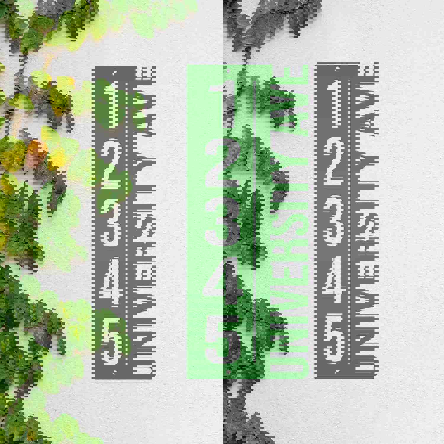 Personalized Vertical Address Metal Sign - Modern House Numbers, Perfect Housewarming & Wedding Gift