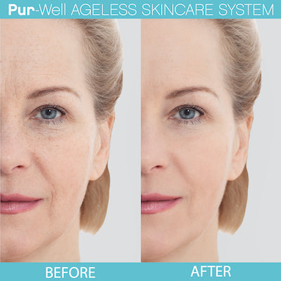 Pur-Well Living Ageless Skincare System (Facial Cleanser, Eye Cream, Moisturizer)