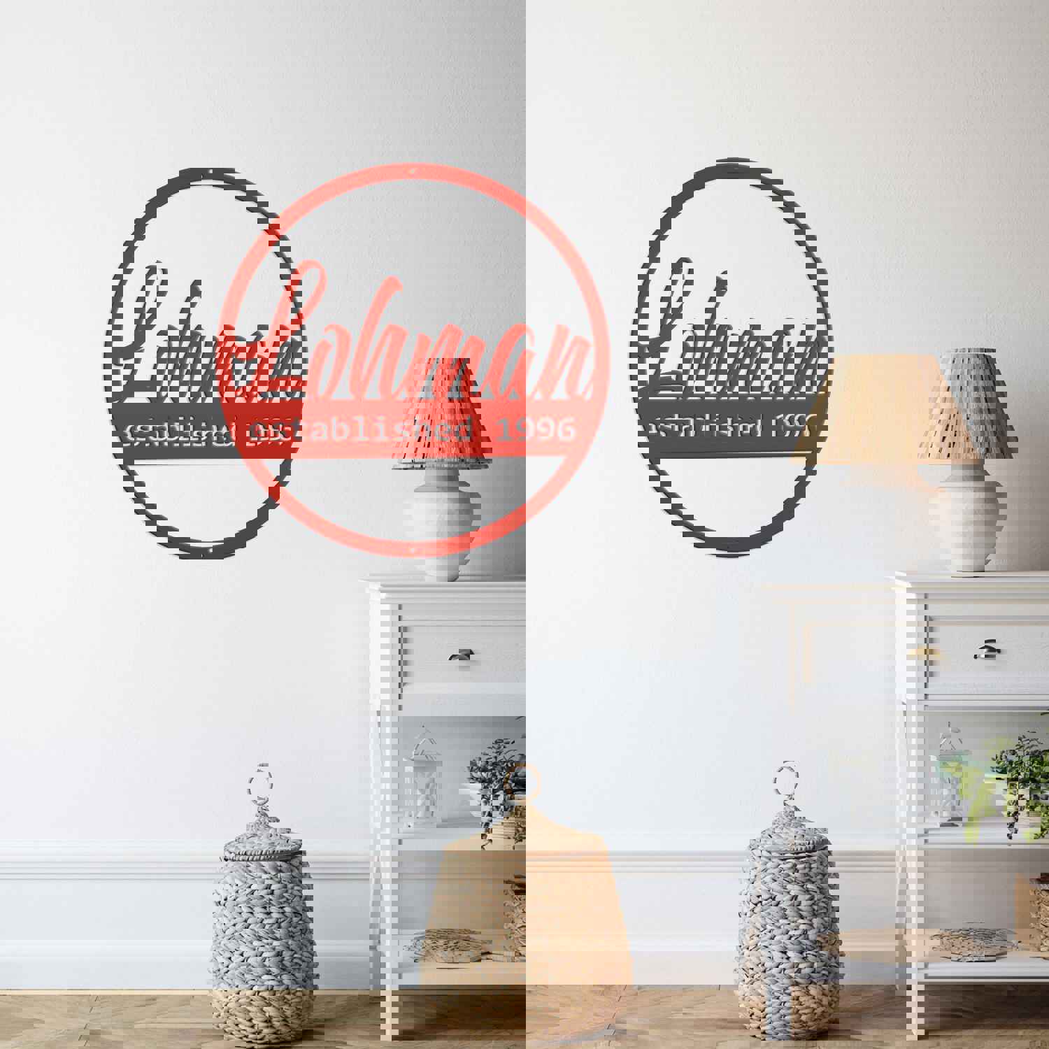 Personalized Family Name Monogram Sign - Custom Wall Decor for Home