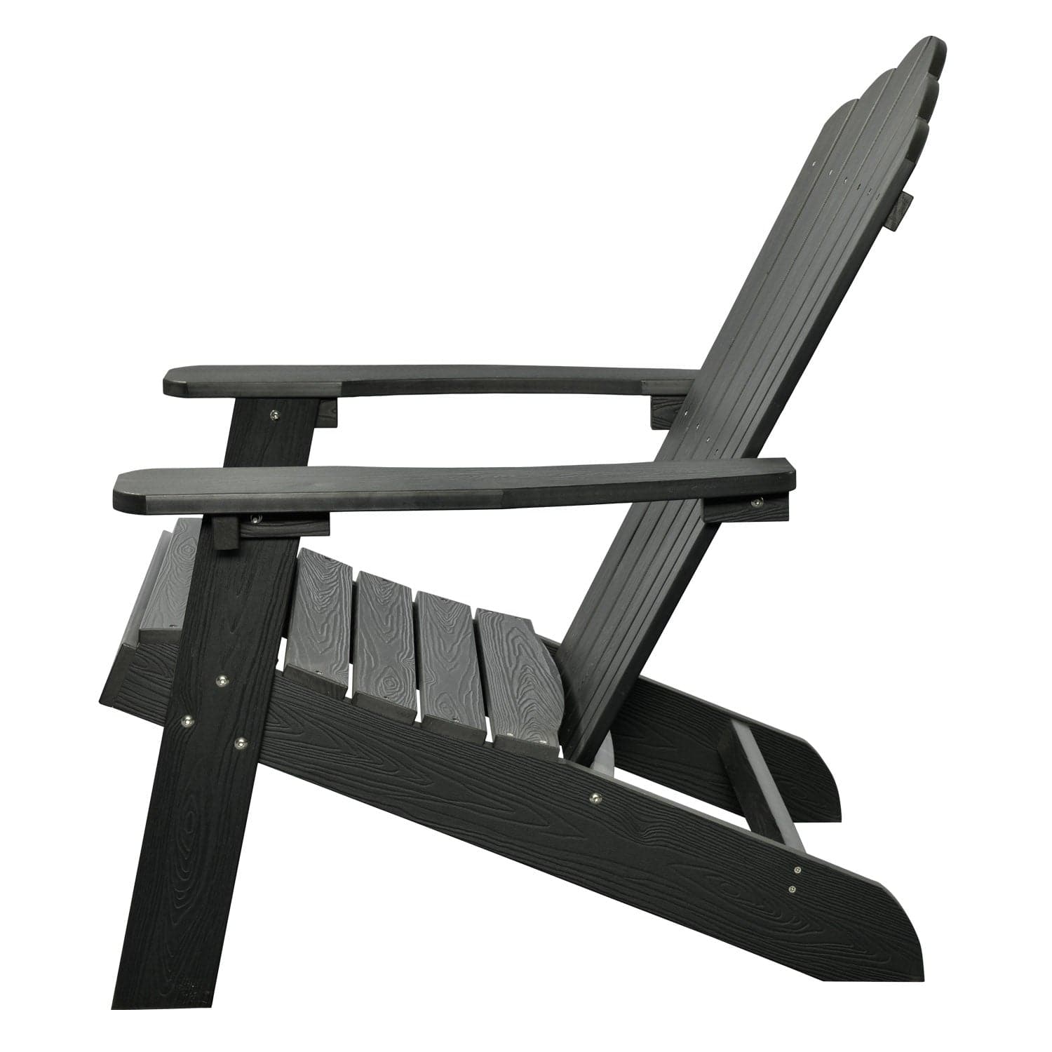 Ovios 3-Piece Outdoor Adirondack Chair Set with Dark Grey Fire Pit