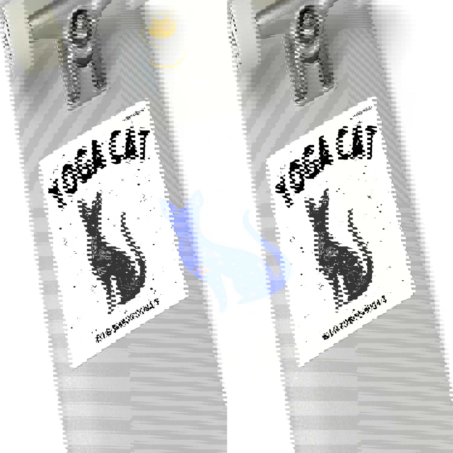 Yoga Cat (White) Sticker