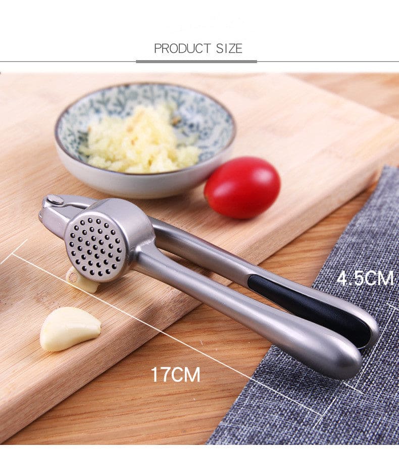 Manual Garlic Press Mashing Tool - Zinc Alloy Kitchen Gadget