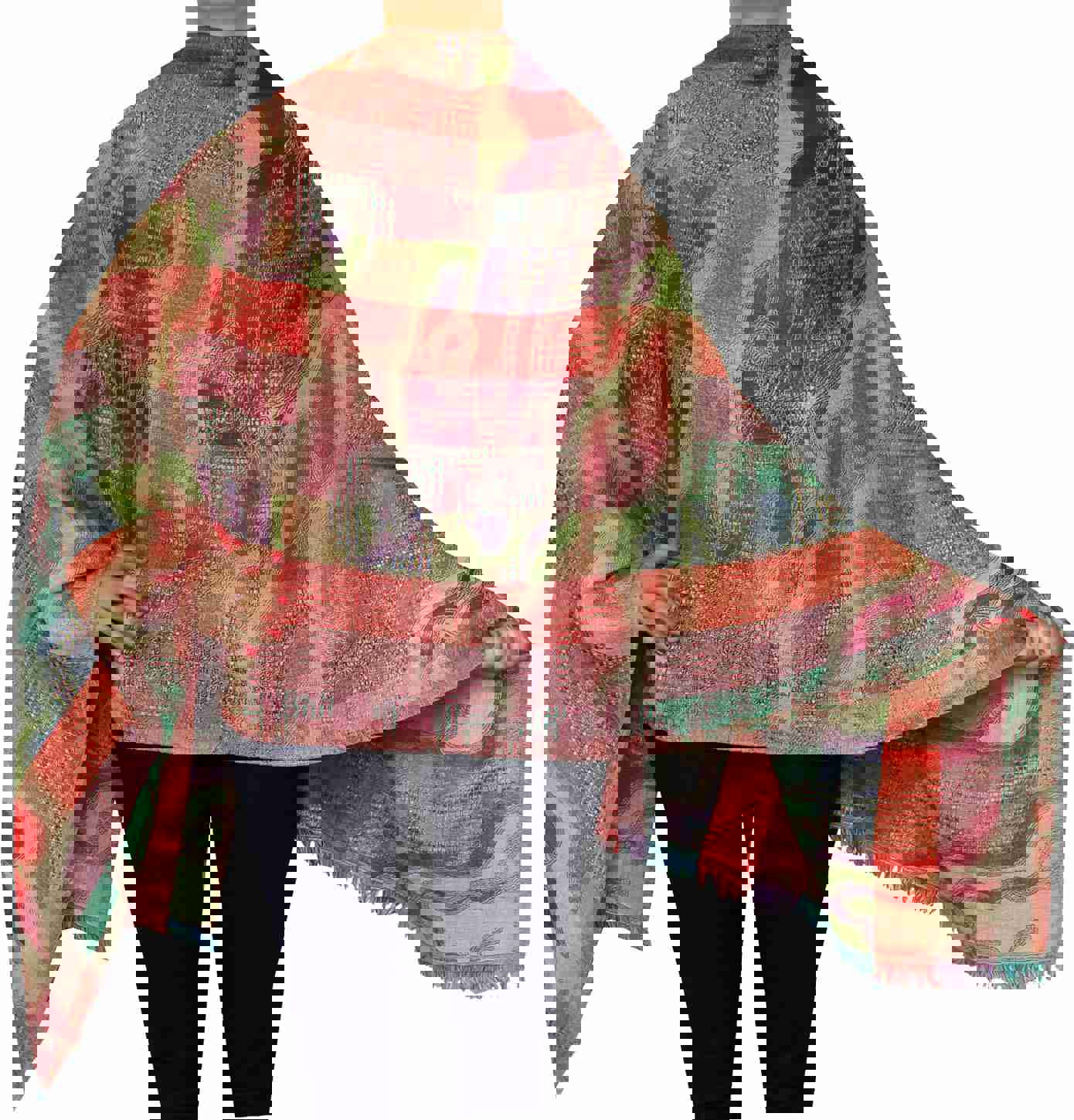 Pure Wool Jamawar Shawl Scarves for Women - Handmade in Kashmir (76 x 28 inches)