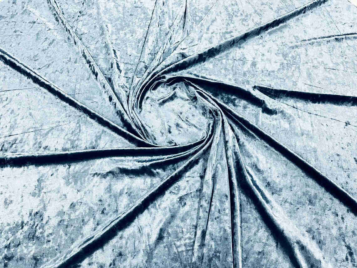 Stretch Velvet Fabric - Steel Blue - 60" Wide for Sewing, Apparel & Craft Projects