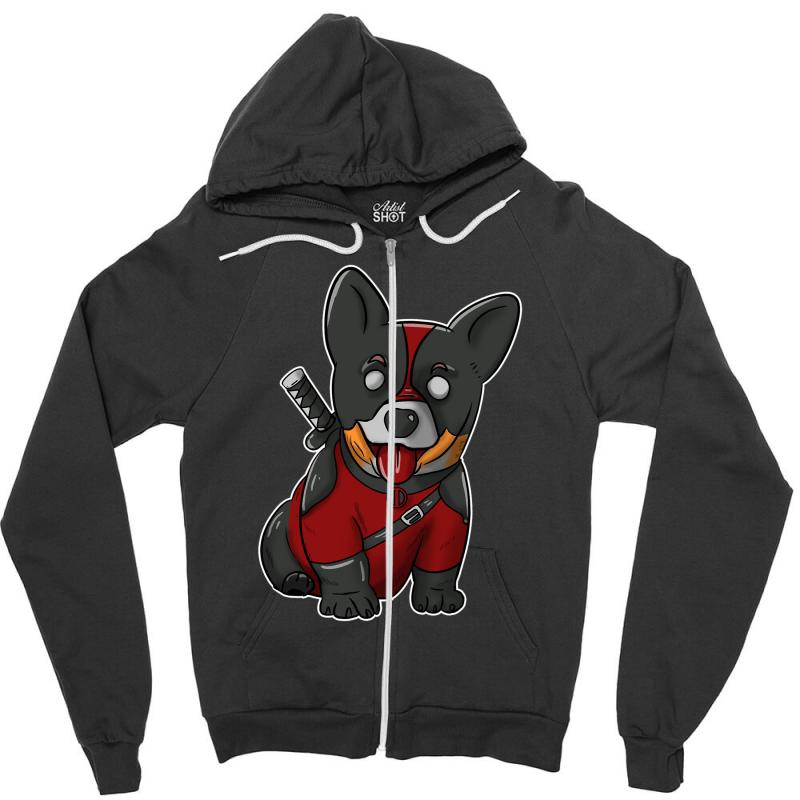 corgipool Zipper Hoodie - Unisex Soft Poly-Cotton Blend