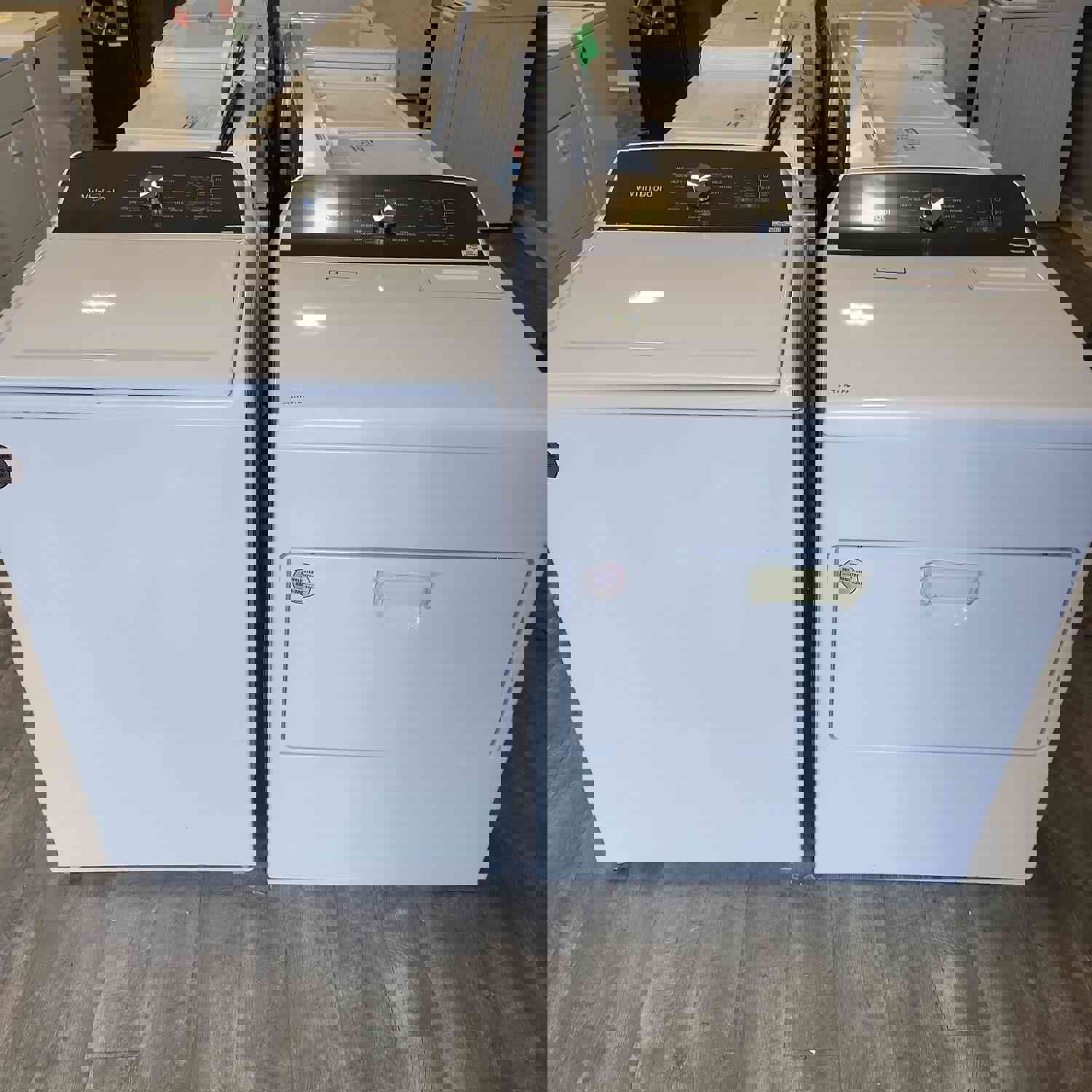 Whirlpool 4.8 cuft Top Load Washer Dryer Set WTW5010LW - WED5050LW