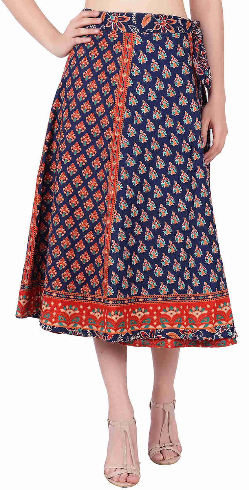 Long India Skirt Womens Cotton Ethnic Indian Clothing (Blue, One Size)