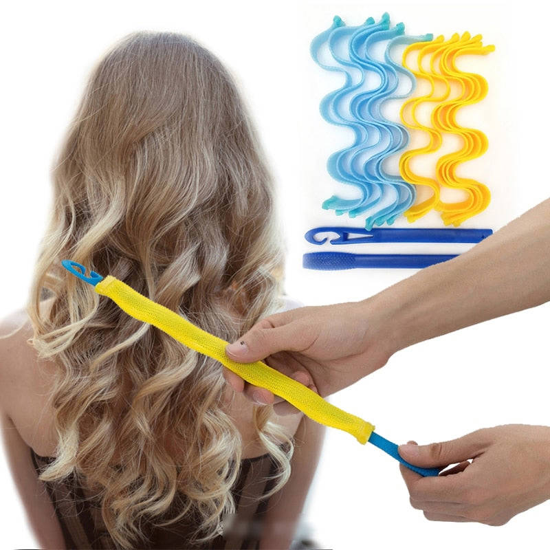 12PCS DIY Magic Hair Curler Set - 30CM/50CM Portable Hairstyle Roller Sticks for All Hair Types