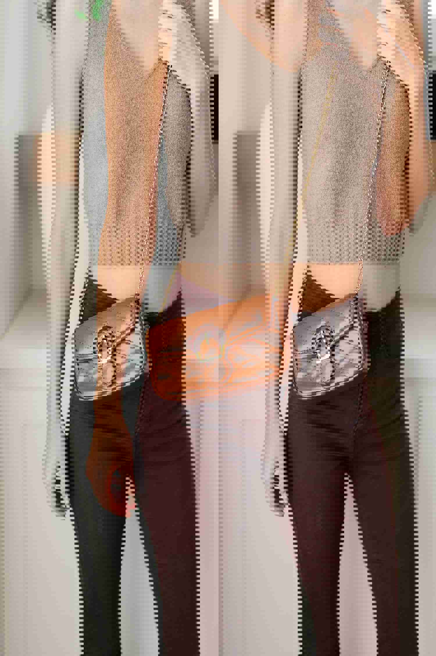 Classic Beauty Quilted Clutch in Brown