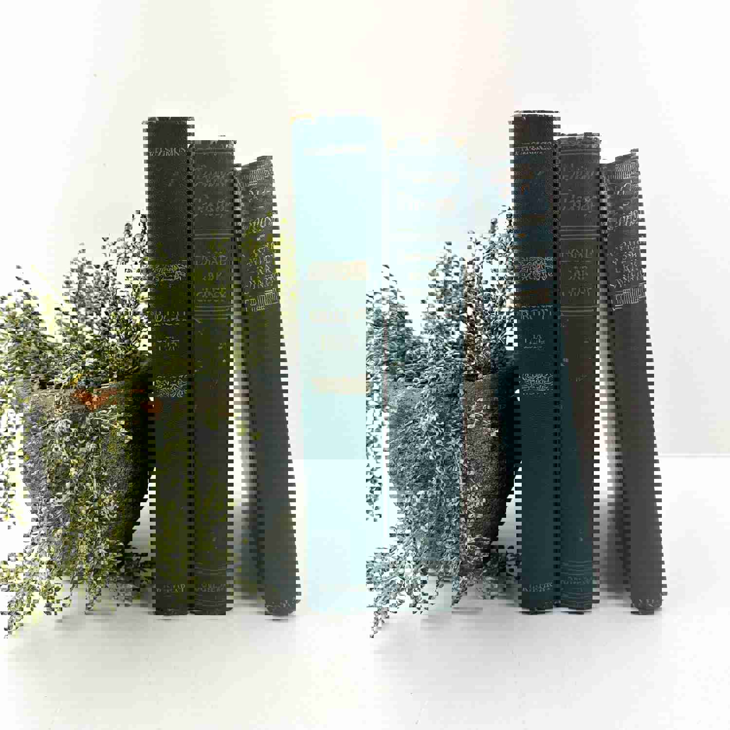 Green Vintage Books for Home Decor