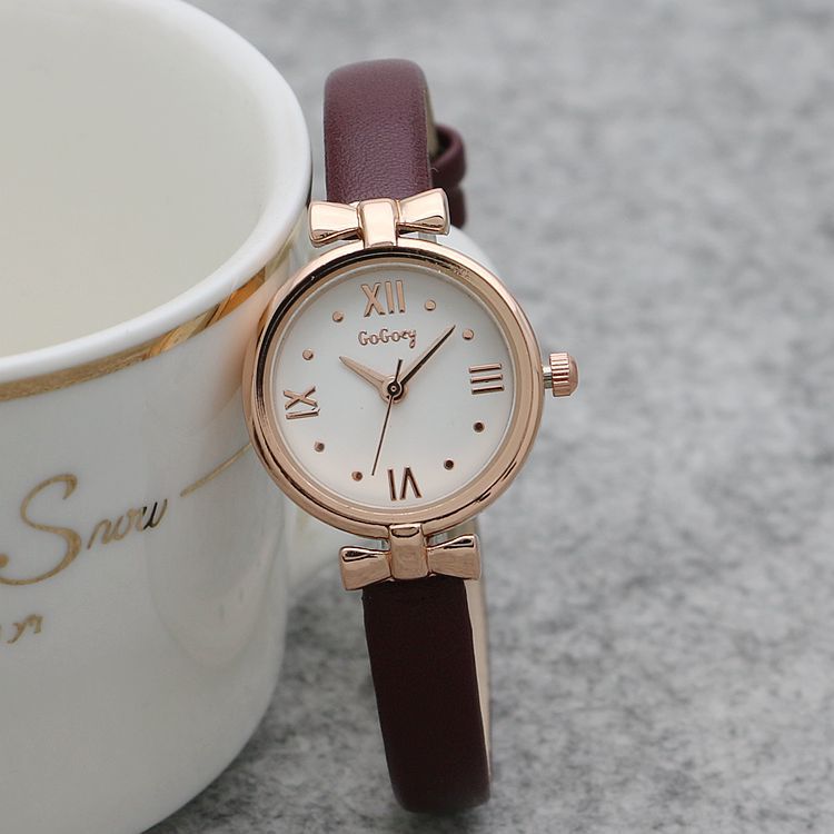 GOGOEY 2022 Japan and South Korea Small Disk Ribbon Girls Watch - Fashion Trend Quartz Watch