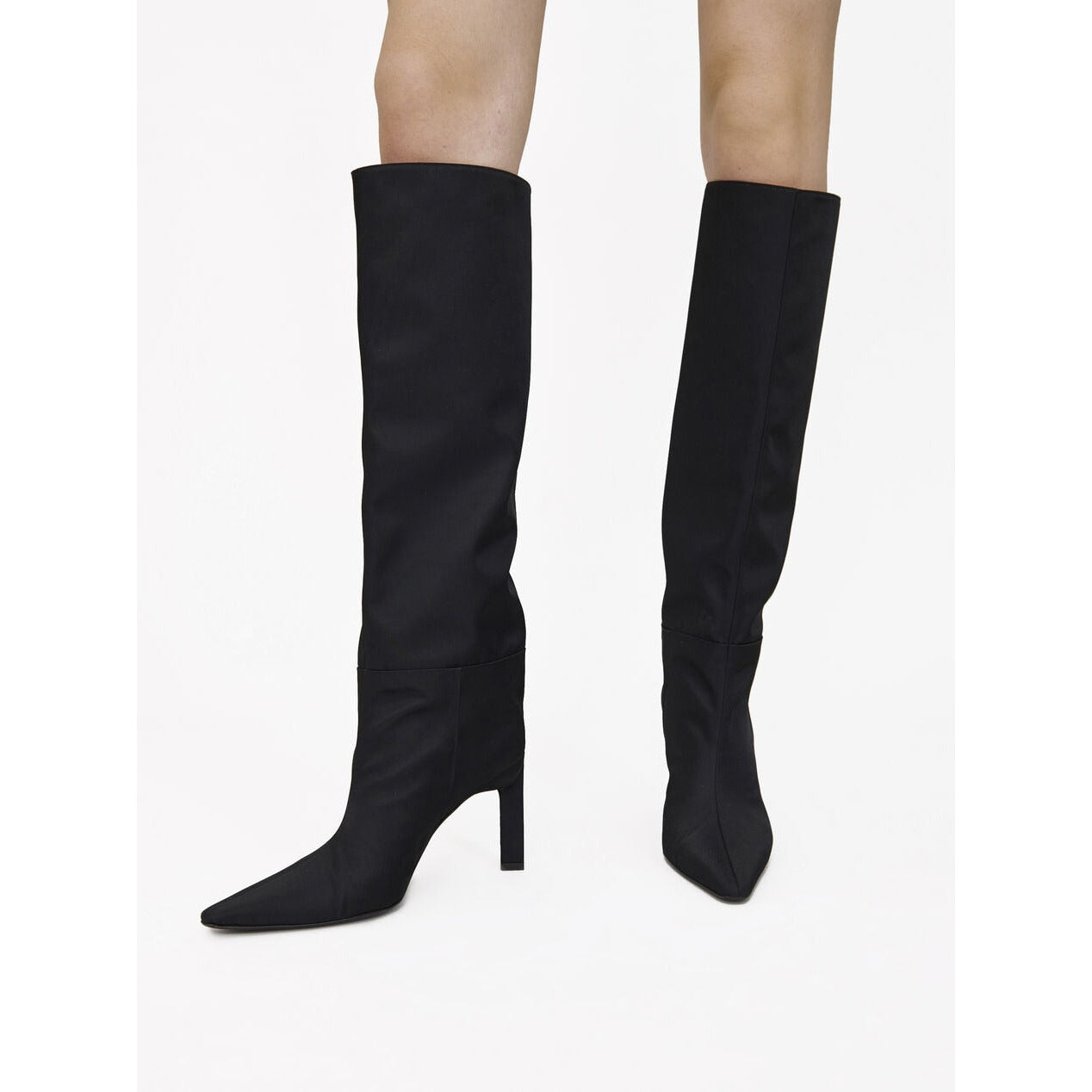 Autumn and Winter Fashion Leather Boots - Pointed Toe High Heel