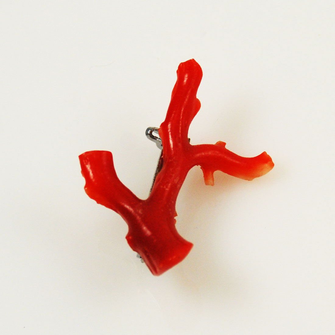 Italian Red Coral Vintage Pin