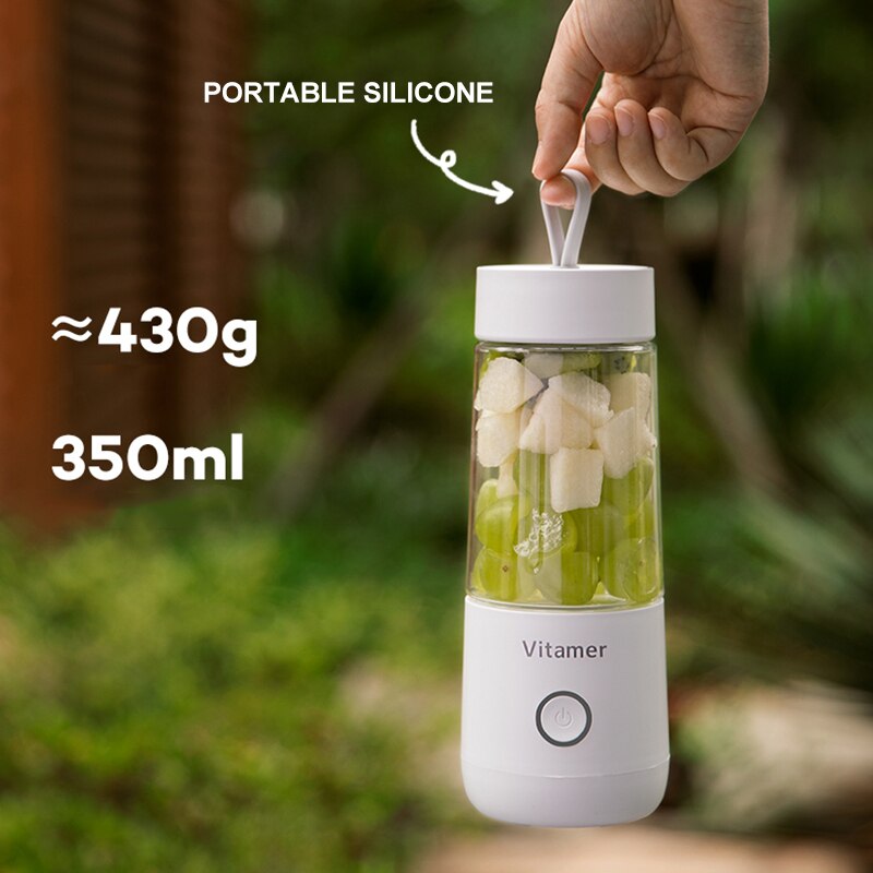 350ml Portable USB Rechargeable Blender Bottle for Smoothies and Juices