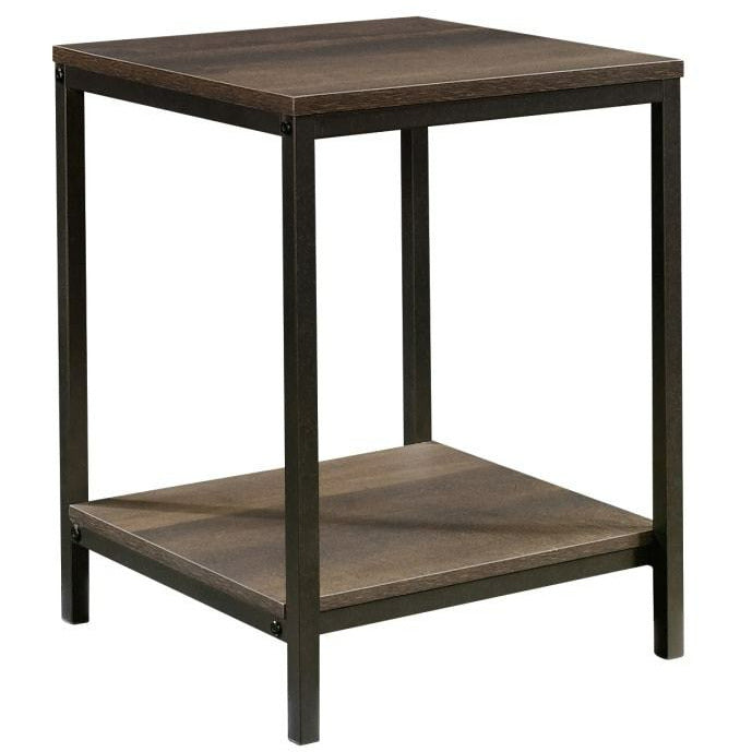 Sauder Outlet North Avenue Side Table, Rectangular, Smoked Oak/Black