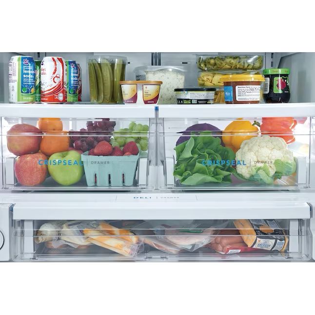Frigidaire 27.8-cu ft French Door Refrigerator with Ice Maker, Water and Ice Dispenser (White) ENERGY STAR