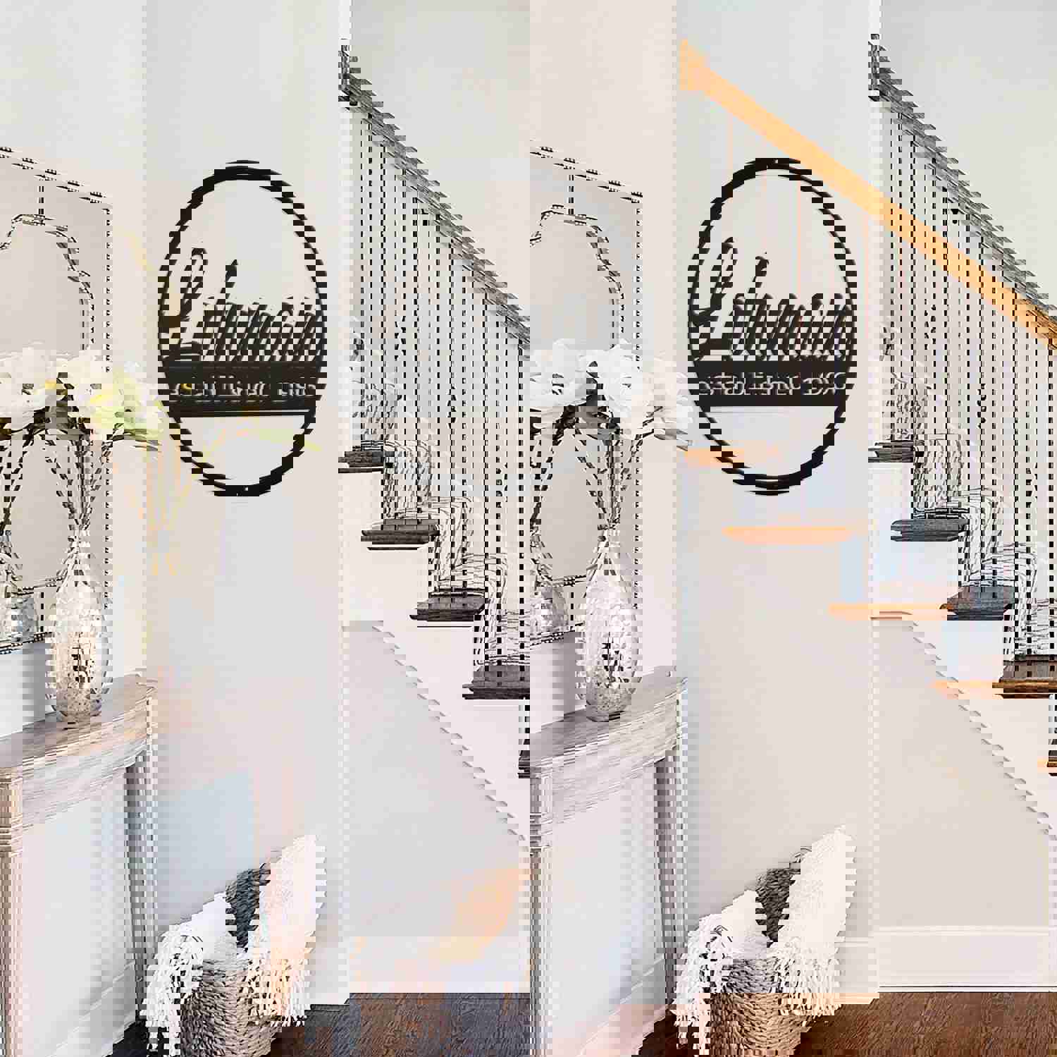 Personalized Family Name Monogram Sign - Custom Wall Decor for Home