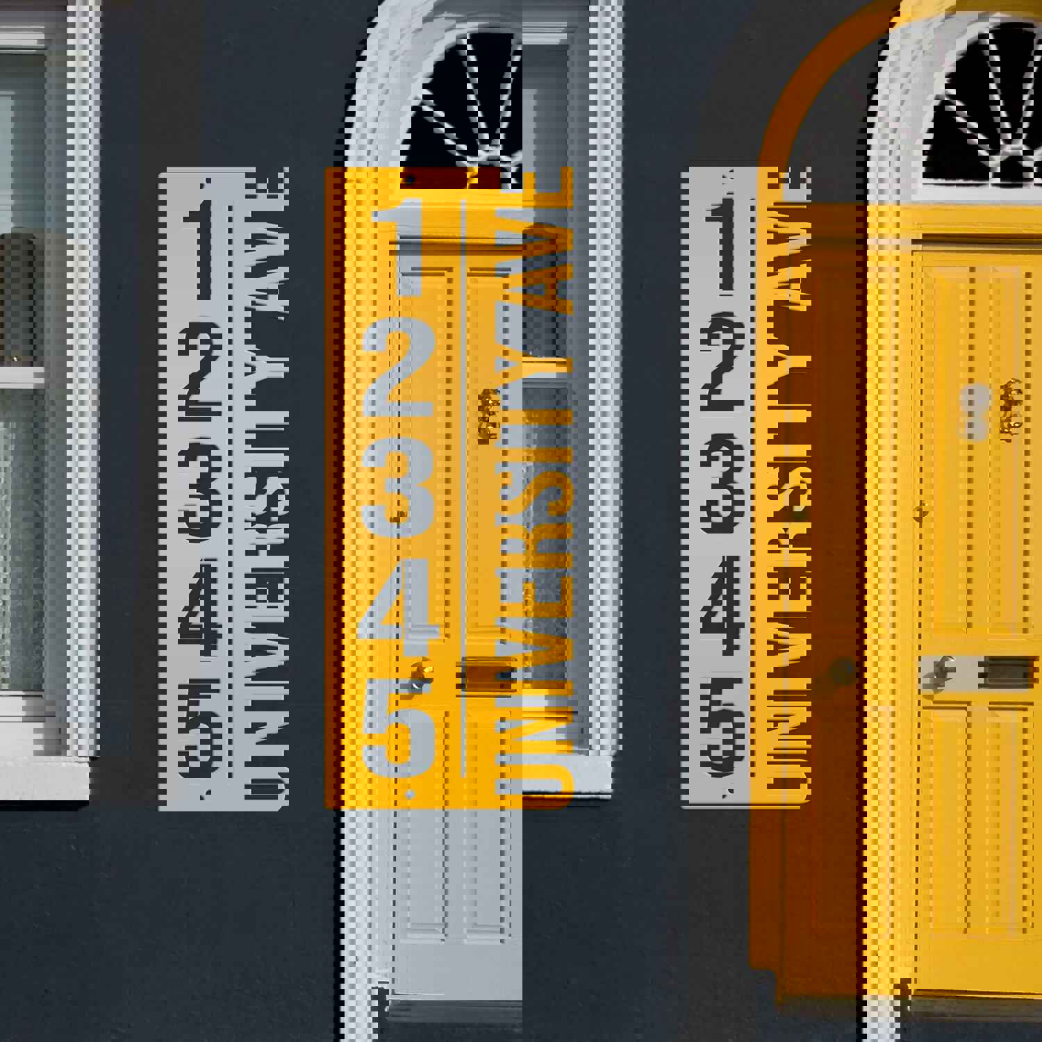 Personalized Vertical Address Metal Sign - Modern House Numbers, Perfect Housewarming & Wedding Gift