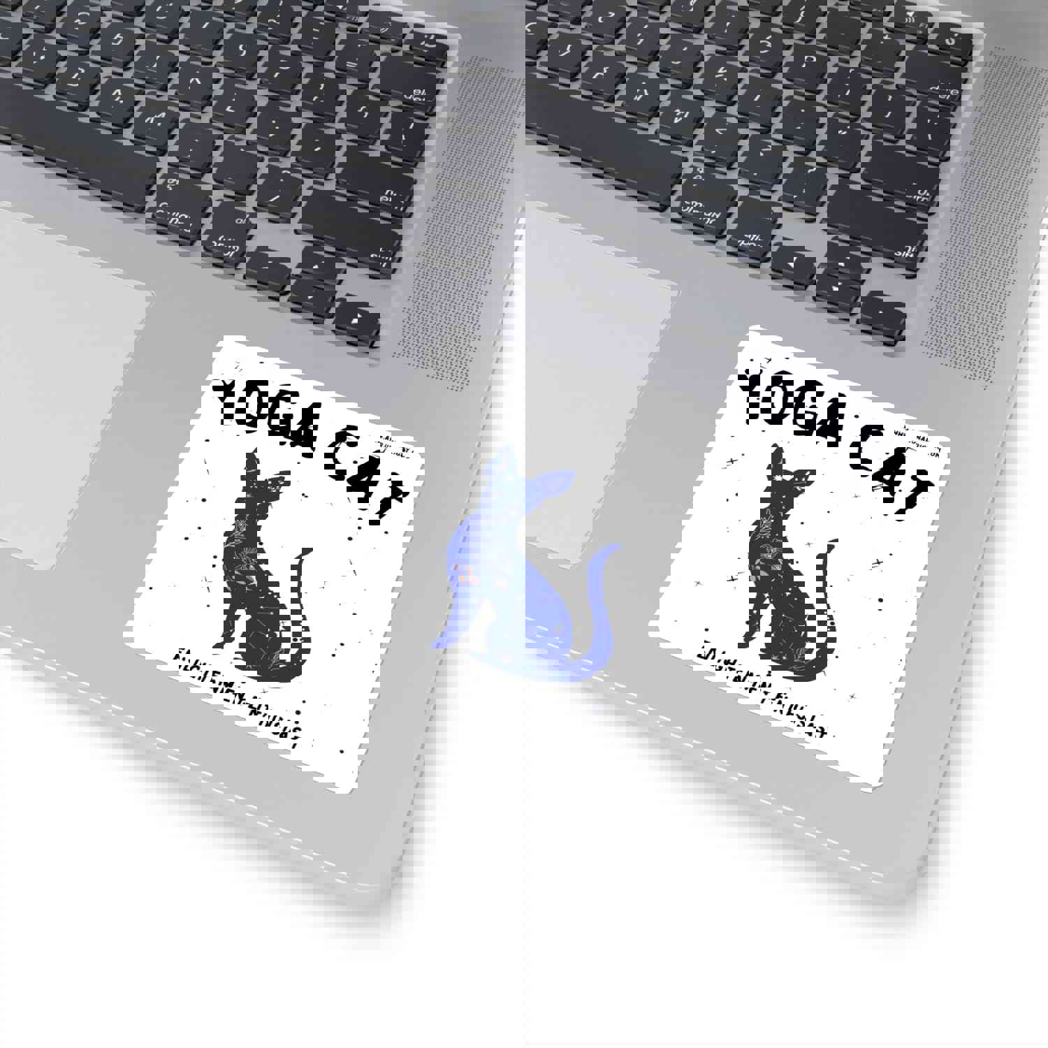 Yoga Cat (White) Sticker