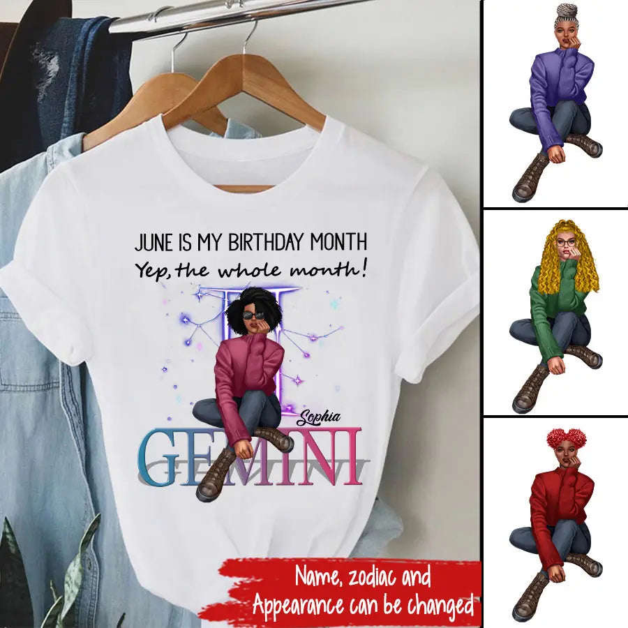 June Birthday Shirt - Custom Queen Born in June Tee for Women