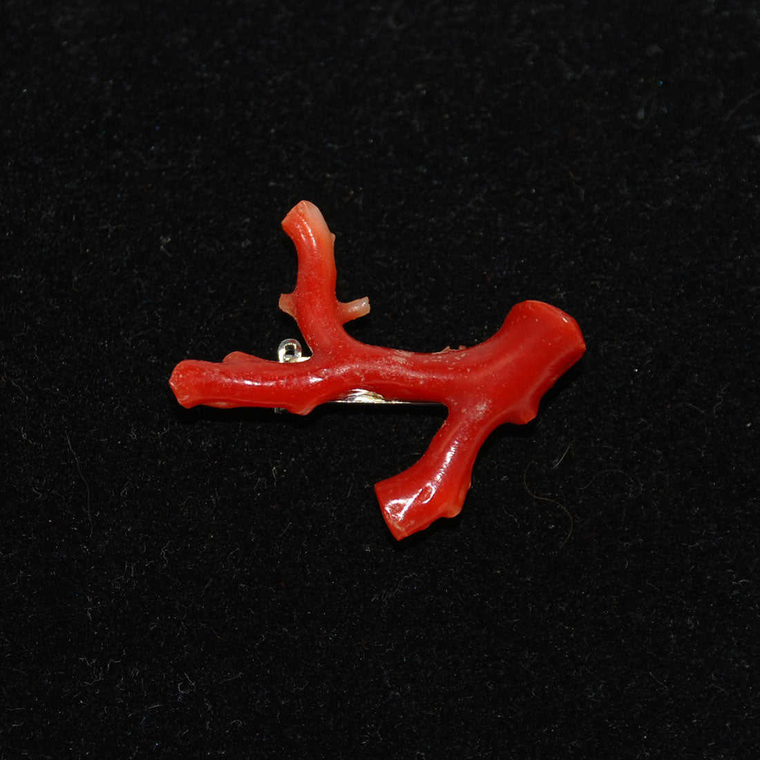 Italian Red Coral Vintage Pin