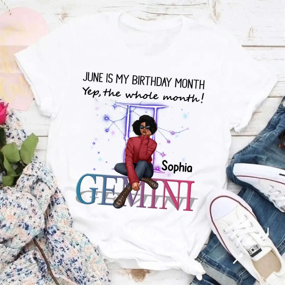 June Birthday Shirt - Custom Queen Born in June Tee for Women