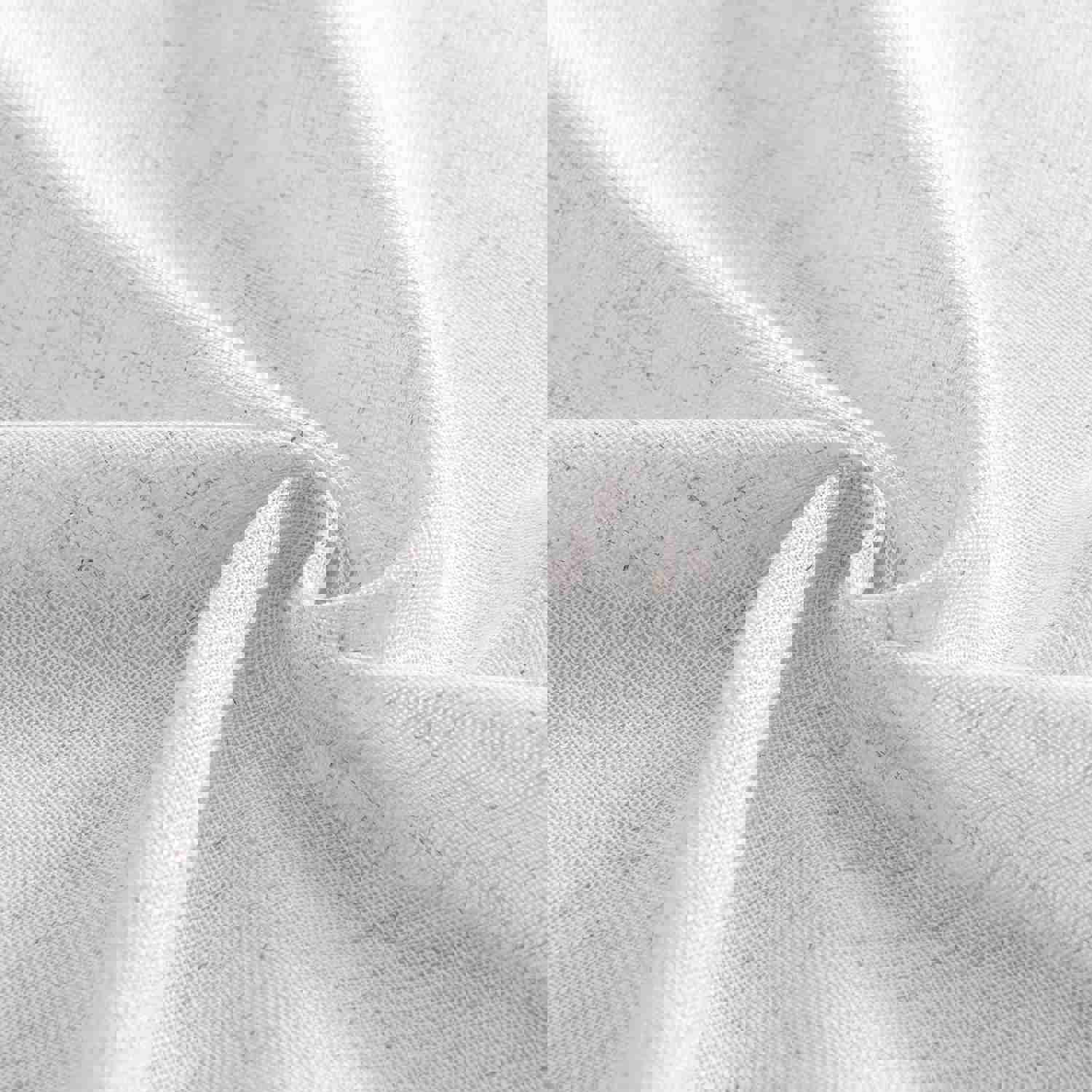 MIULEE White Linen Curtains 84 Inch Length for Bedroom Living Room