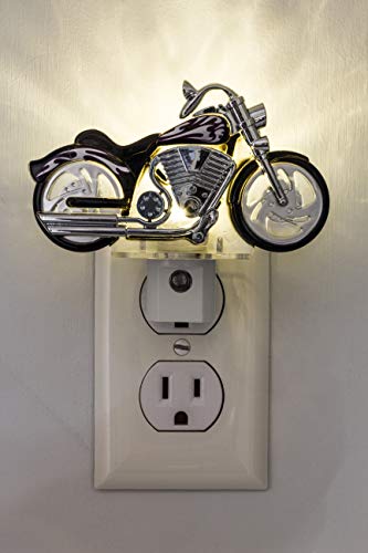 LED Motorcycle Night Light with Dusk-to-Dawn Sensor, Auto On/Off, Energy-Efficient