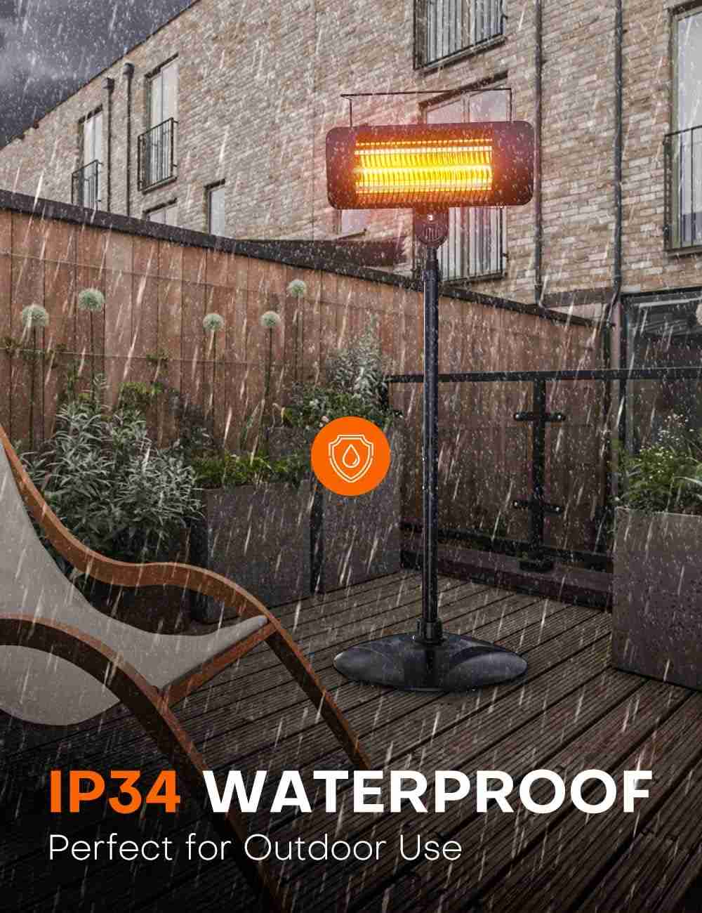 1500W Outdoor Infrared Garage Heater with 3 Speeds, Fast Heating for Patio and Indoor Pet Use